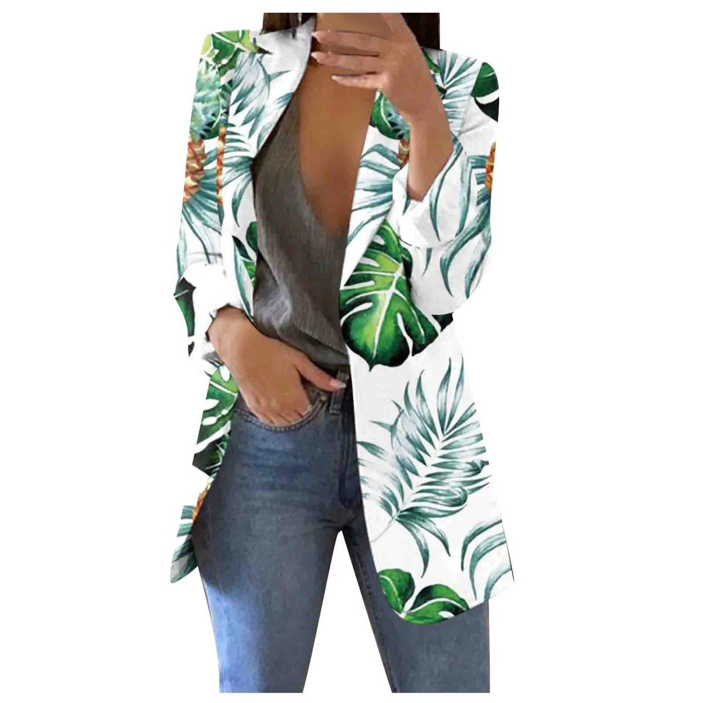 ModeGeist | Bedruckte Damen-Cropped-Blazer