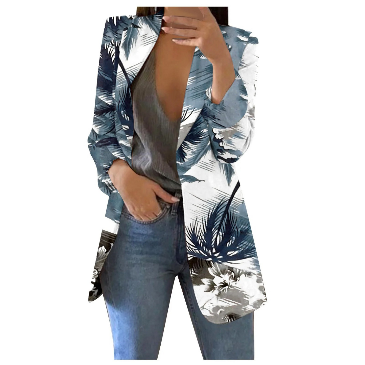 ModeGeist | Bedruckte Damen-Cropped-Blazer