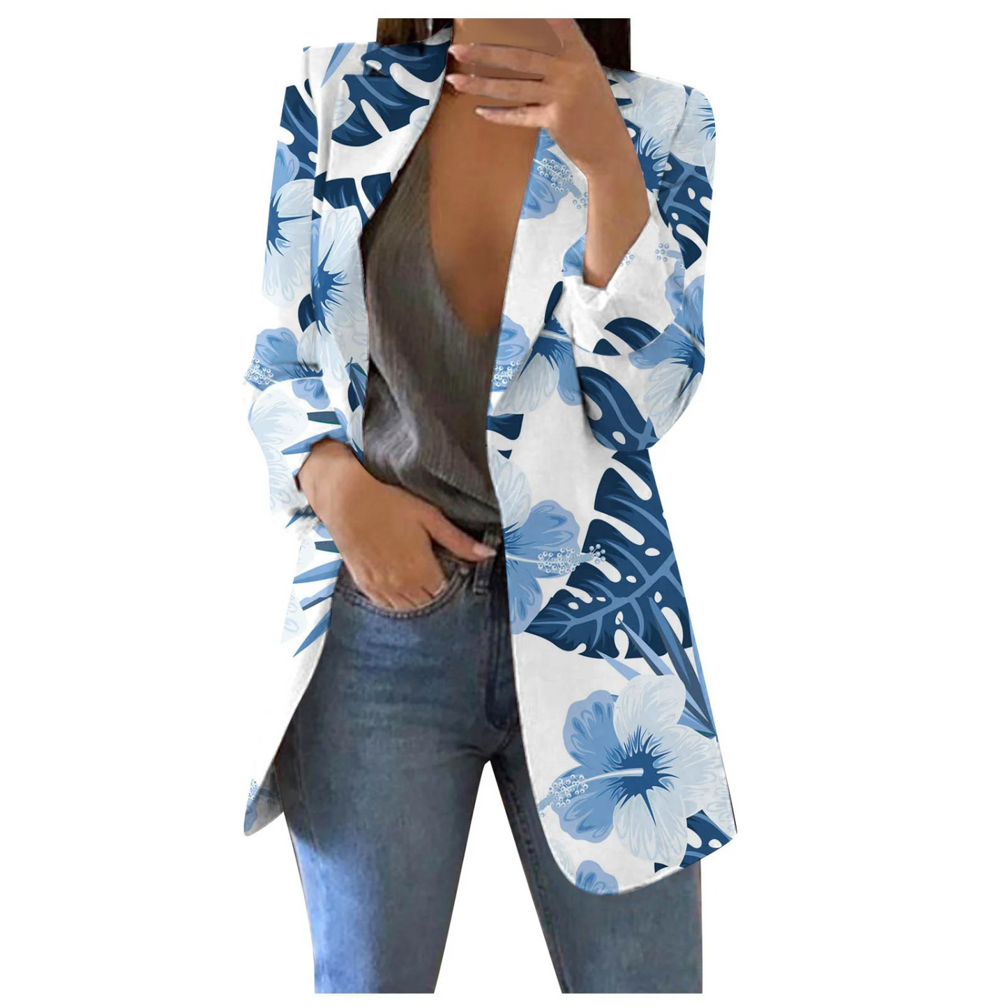 ModeGeist | Bedruckte Damen-Cropped-Blazer