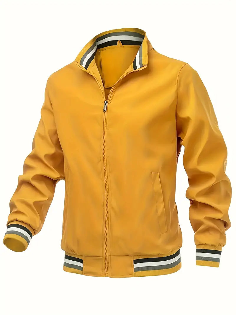 Herren Bomberjacke mit Reißverschluss und Stehkragen im klassischen Stil