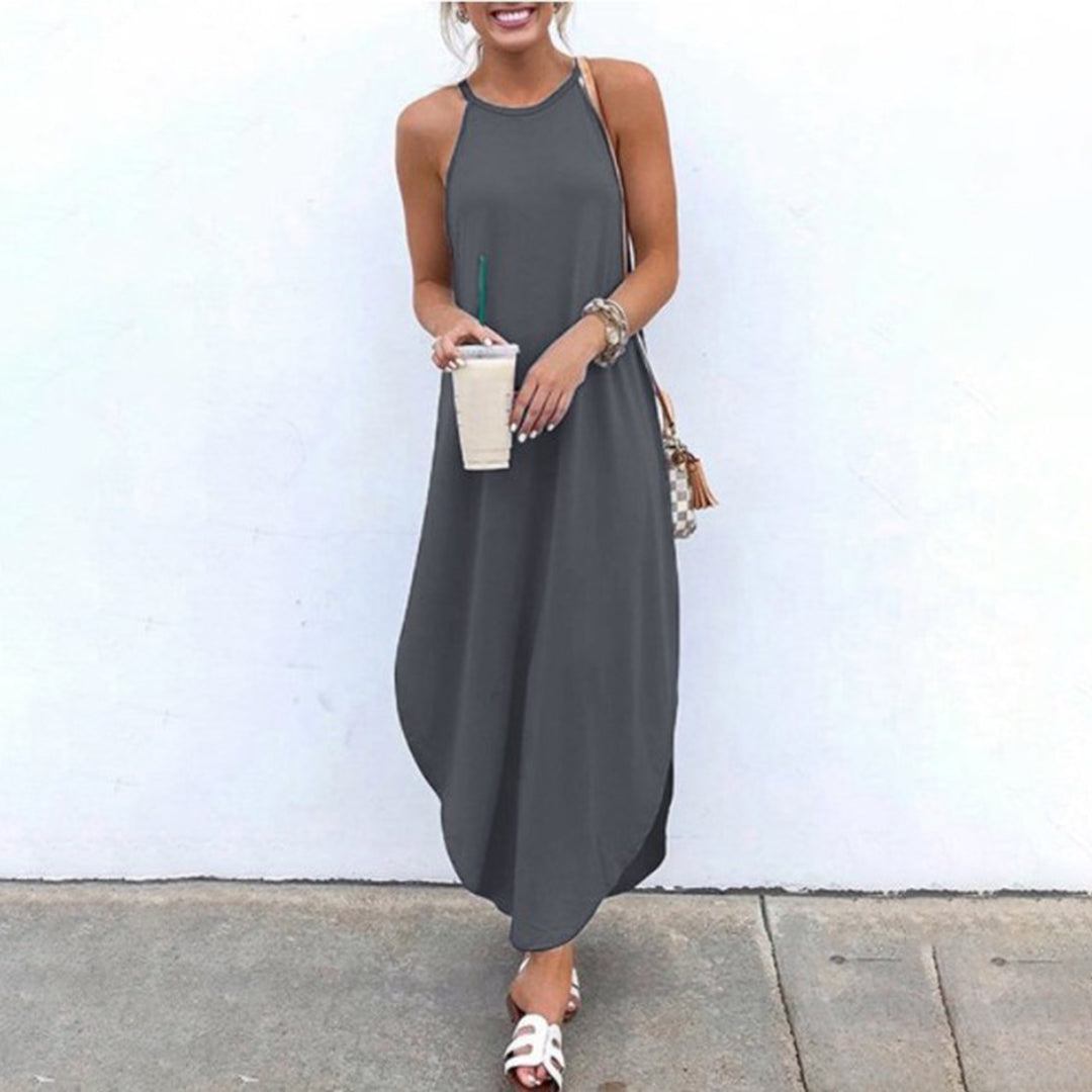 Indie Spaghettiträgerkleid mit Seitenschlitz