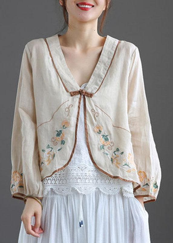 Margot Strickjacke: V-Ausschnitt, gestickt