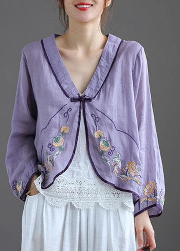 Margot Strickjacke: V-Ausschnitt, gestickt