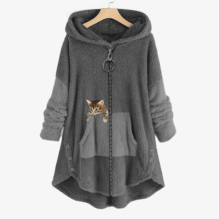 Kuschelige Kapuzenjacke aus Plüsch