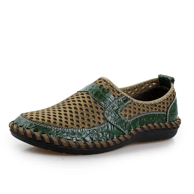 Casual Mesh Leather Loafers, on Trend