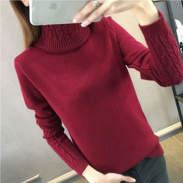 Rollkragenpullover für Damen aus Baumwolle