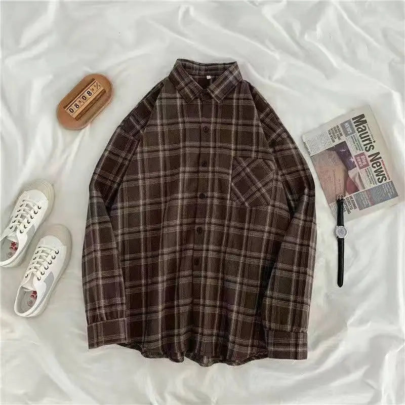 ModeGeist | Klassisch Kariert Overshirt Baumwollmischung Lässig und Zeitlos