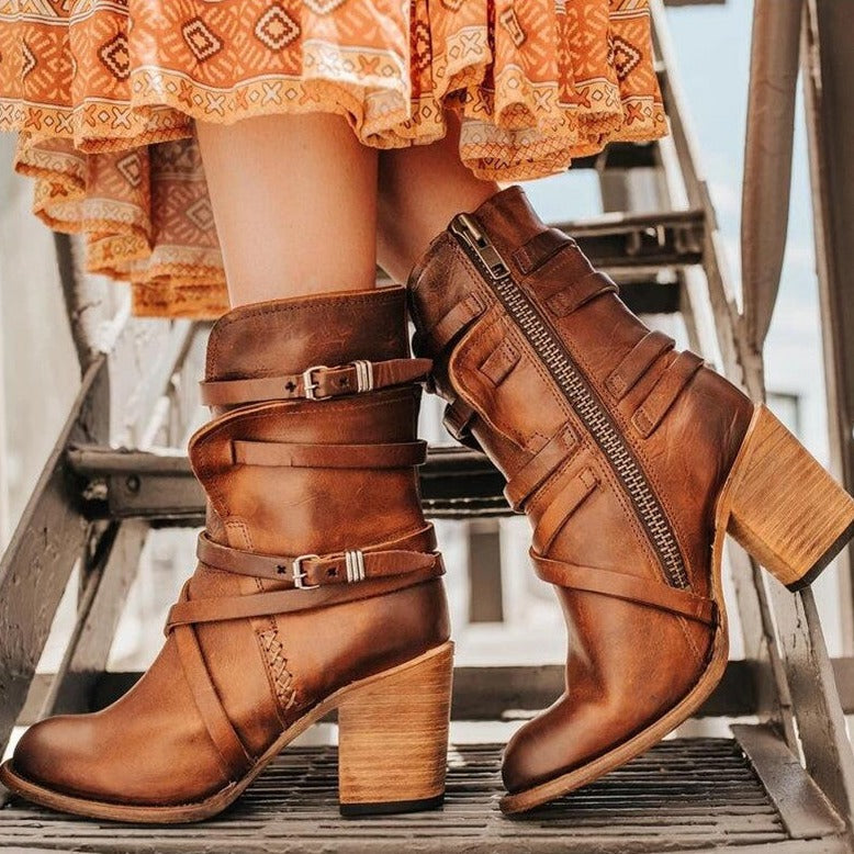 ModeGeist | Damen Lederstiefel Zeitloser Stil, Langlebiges Design, Perfekt für Alle Jahreszeiten