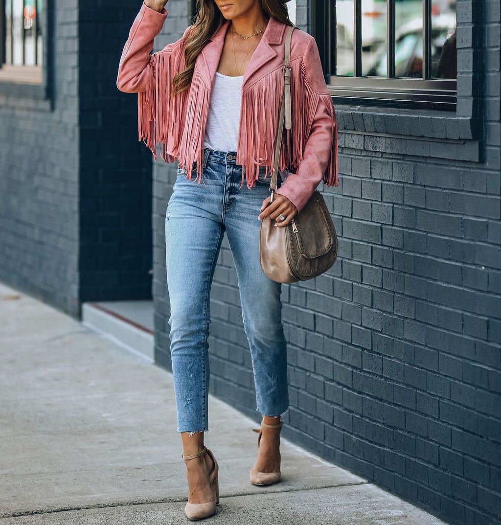 ModeGeist | Trendy Fransenjacke für Frauen