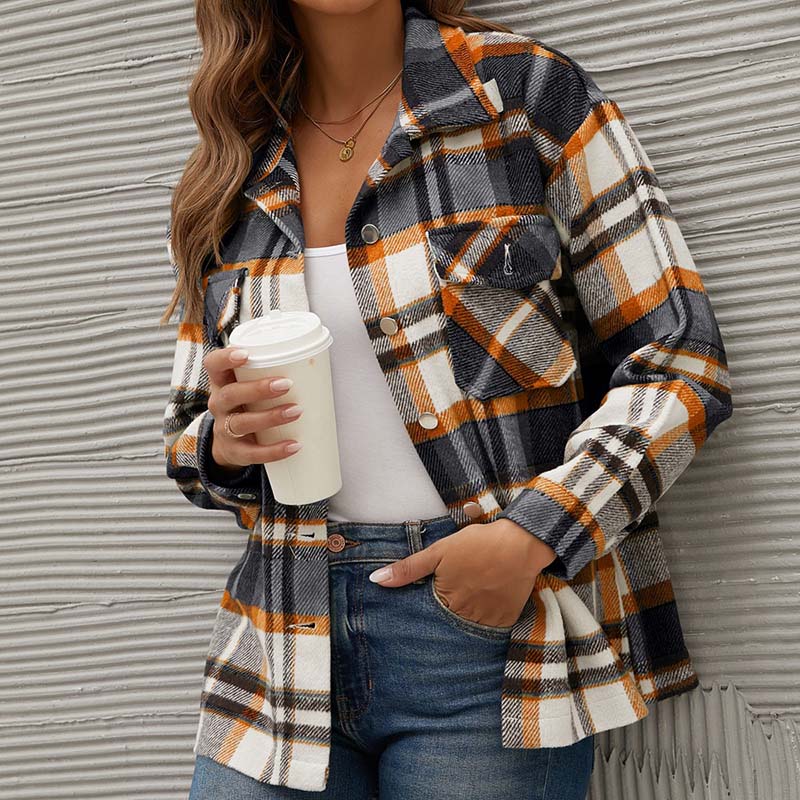ModeGeist | Jacke - Karierter Übergangsmantel für Den Herbst