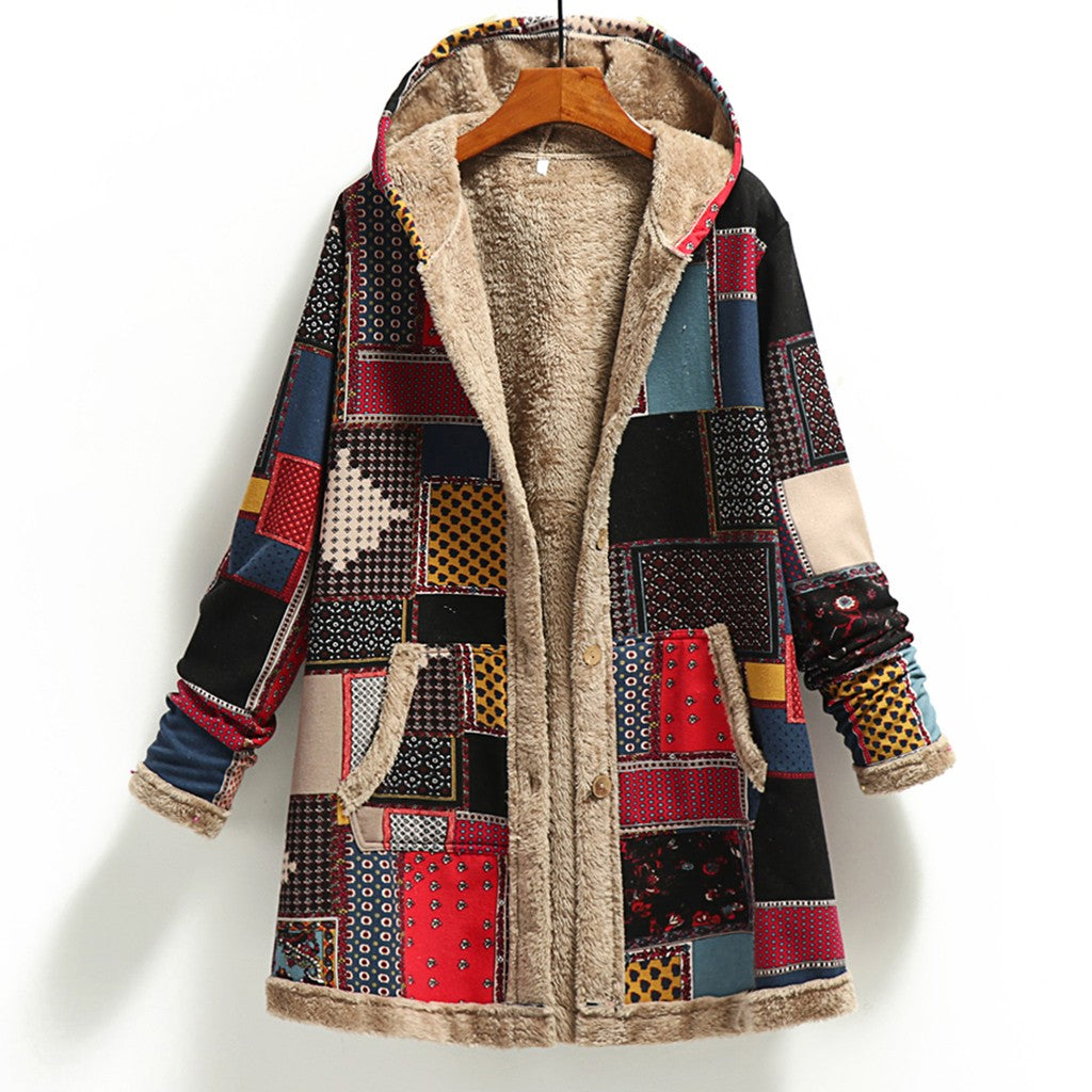 ModeGeist | Dicker Fleece Kapuzenlongcoat