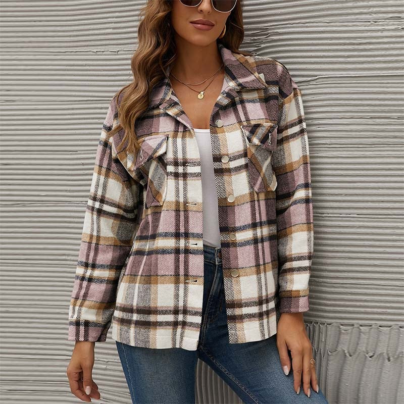 ModeGeist | Jacke - Karierter Übergangsmantel für Den Herbst