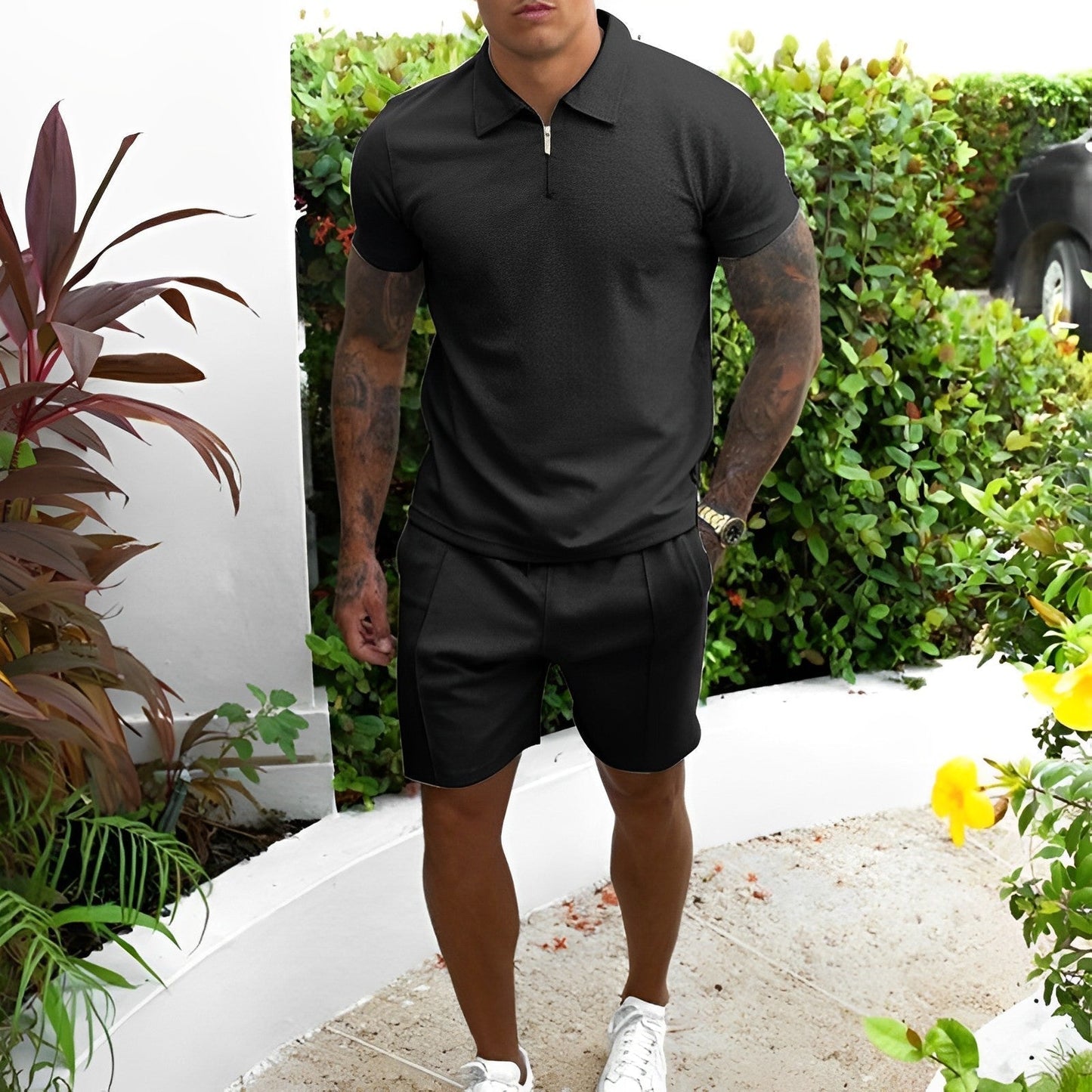 Komfortables und elegantes Herren-Sommer-Outfit, zweiteilig