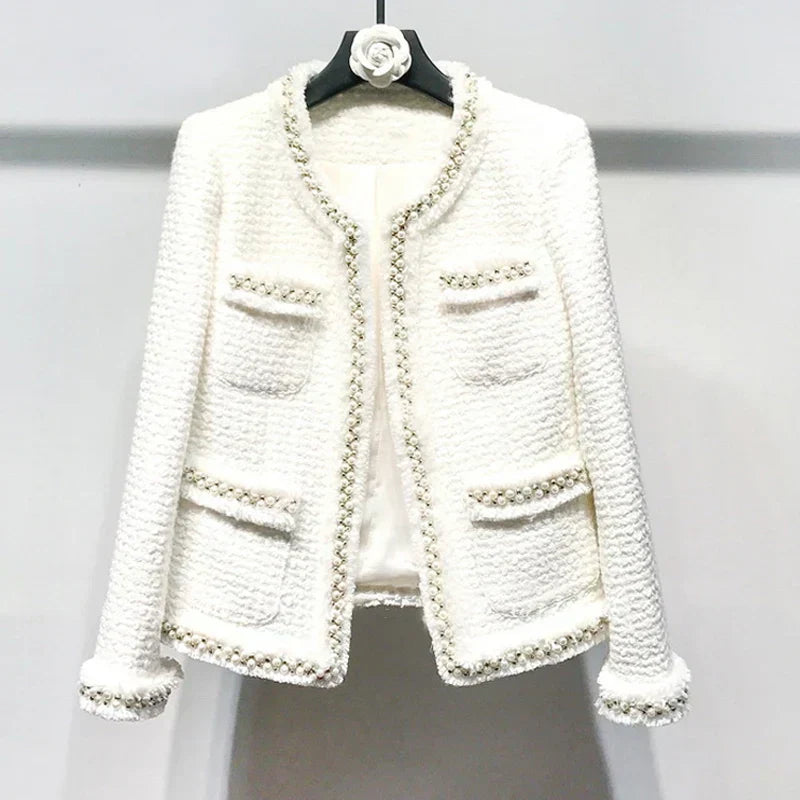 ModeGeist | Weiße Tweedjacke für Damen