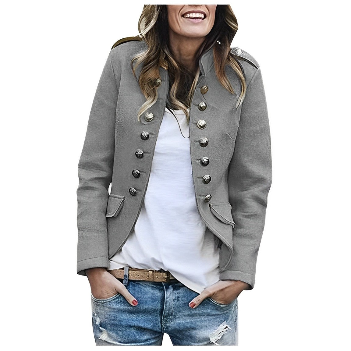 Martha Blazer mit Stehkragen und Knopfverschluss