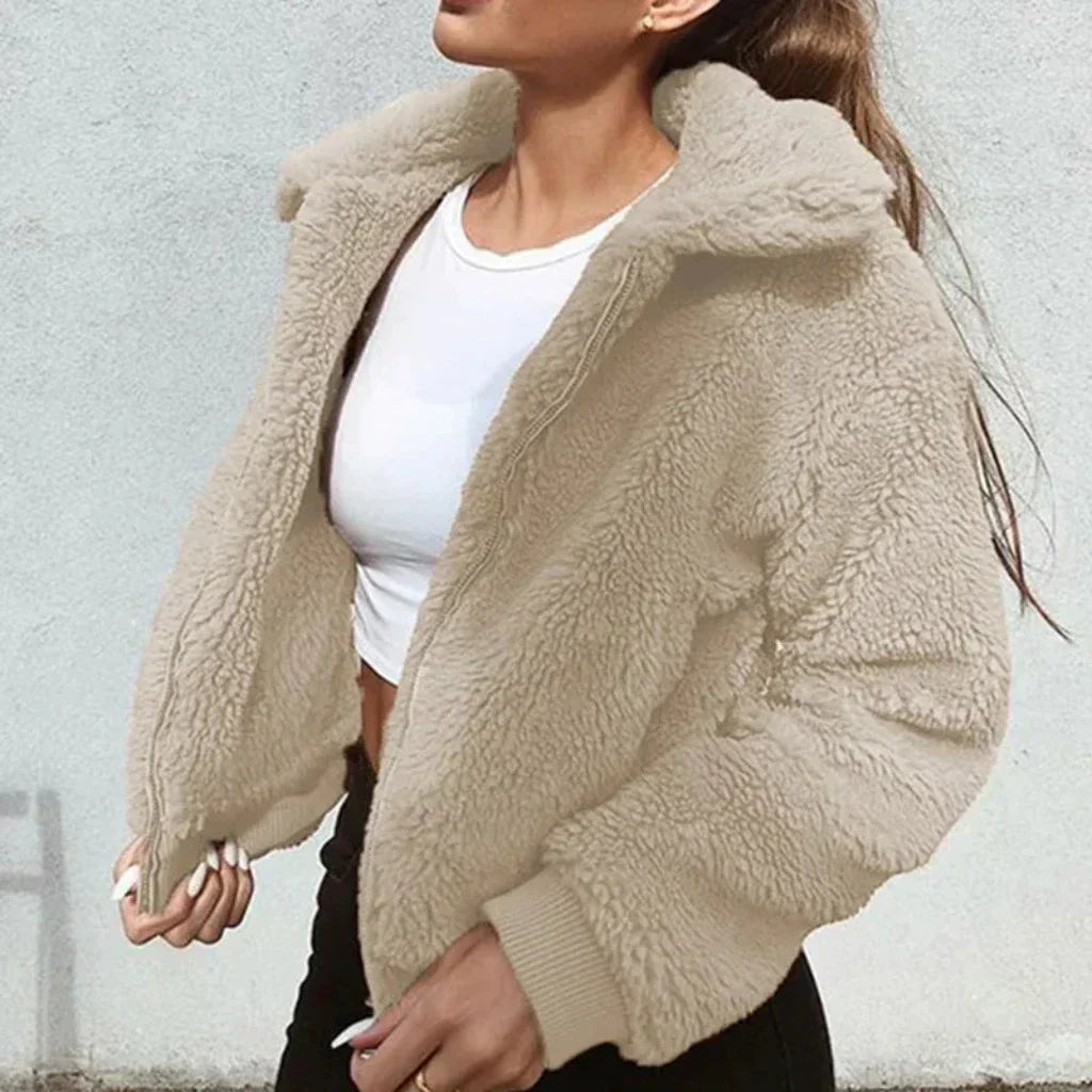 ModeGeist | Teddy Mantel - Oversized Fit - Weiches Fleece - Reißverschluss - Lässiger Look