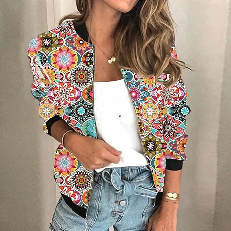 ModeGeist | Blumen Bomber Vintage & Casual