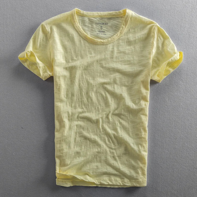 Vintage Baumwolle T-Shirt aus Jeansstoff