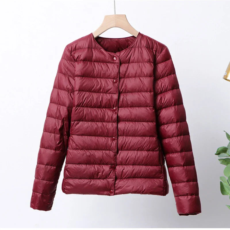 ModeGeist | Faltbare Pufferjacke mit Druckknopfverschluss