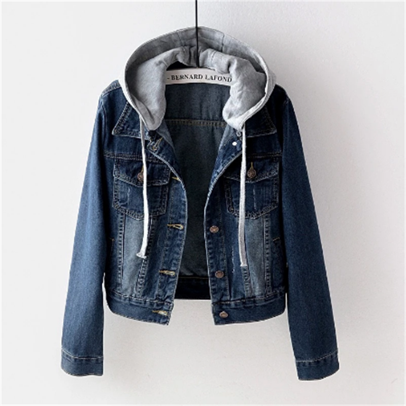 Jeansjacke für Damen mit abnehmbarer Kapuze