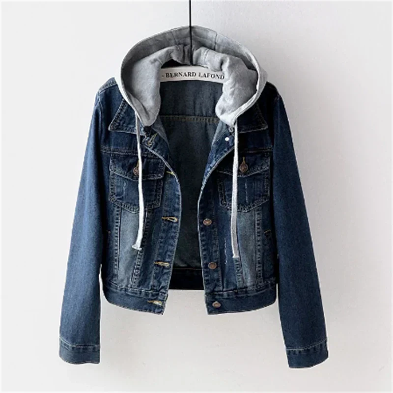 ModeGeist | Damenjeans mit Abnehmbarem Kapuze