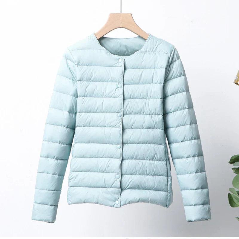 ModeGeist | Faltbare Pufferjacke mit Druckknopfverschluss