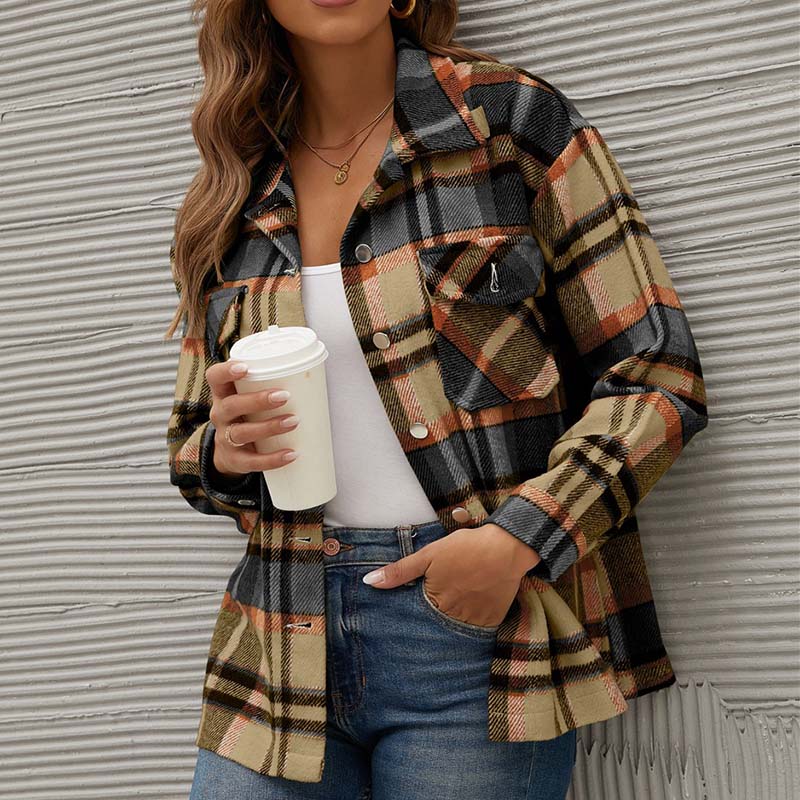 ModeGeist | Jacke - Karierter Übergangsmantel für Den Herbst