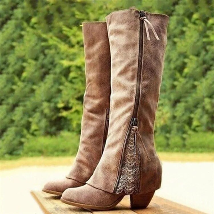 ModeGeist | Weinlese High Heeled Stiefel