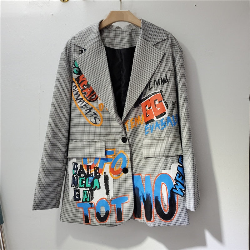 ModeGeist | Blazer mit Druck und Tasche