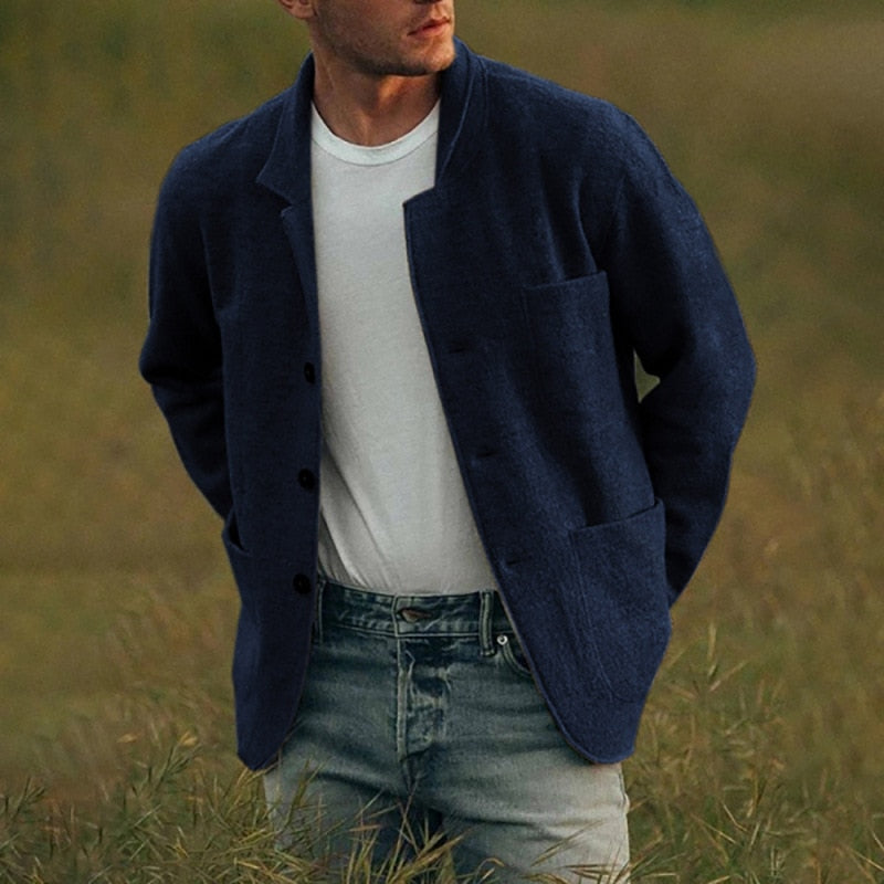 ModeGeist | Digan Stilvoller Wollcardigan mit Knopfverschluss für Männer