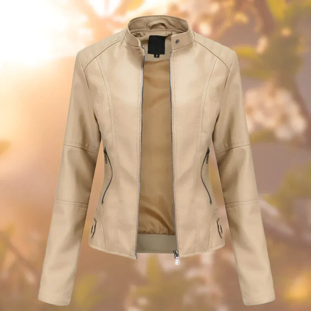 ModeGeist | Elegante, Schicke und Bequeme Lederjacke für Frauen