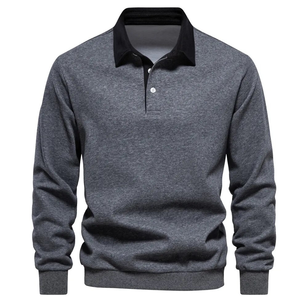 Herren-Poloshirt im Henley-Stil