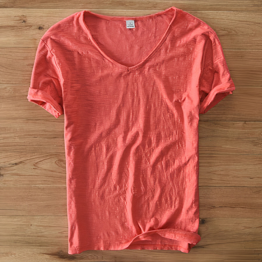 Baumwoll-Leinen T-Shirt für den Sommer - Geno