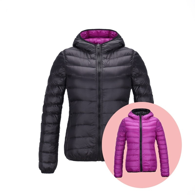 ModeGeist | Stylische Wendbare Damen Daunenjacke