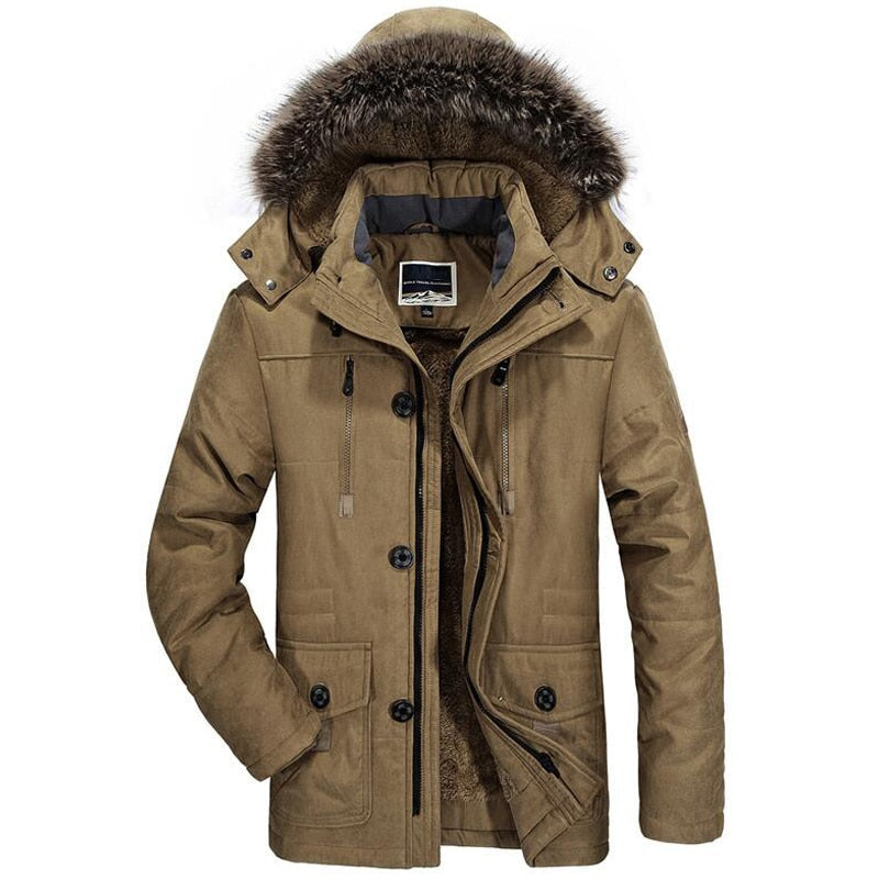 Herren Winterjacke mit Fellkragen