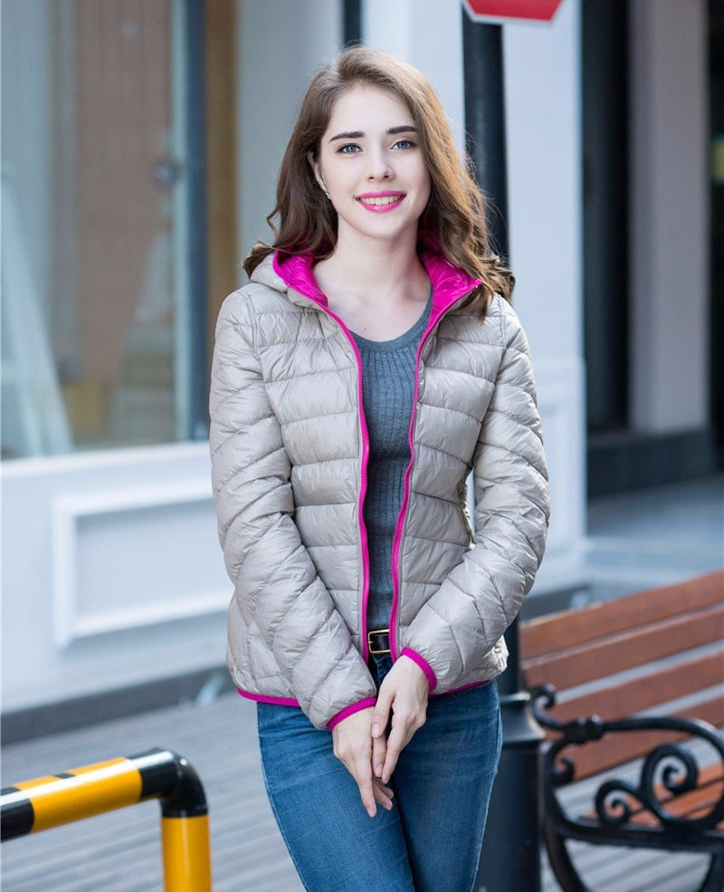 ModeGeist | Stylische Wendbare Damen Daunenjacke