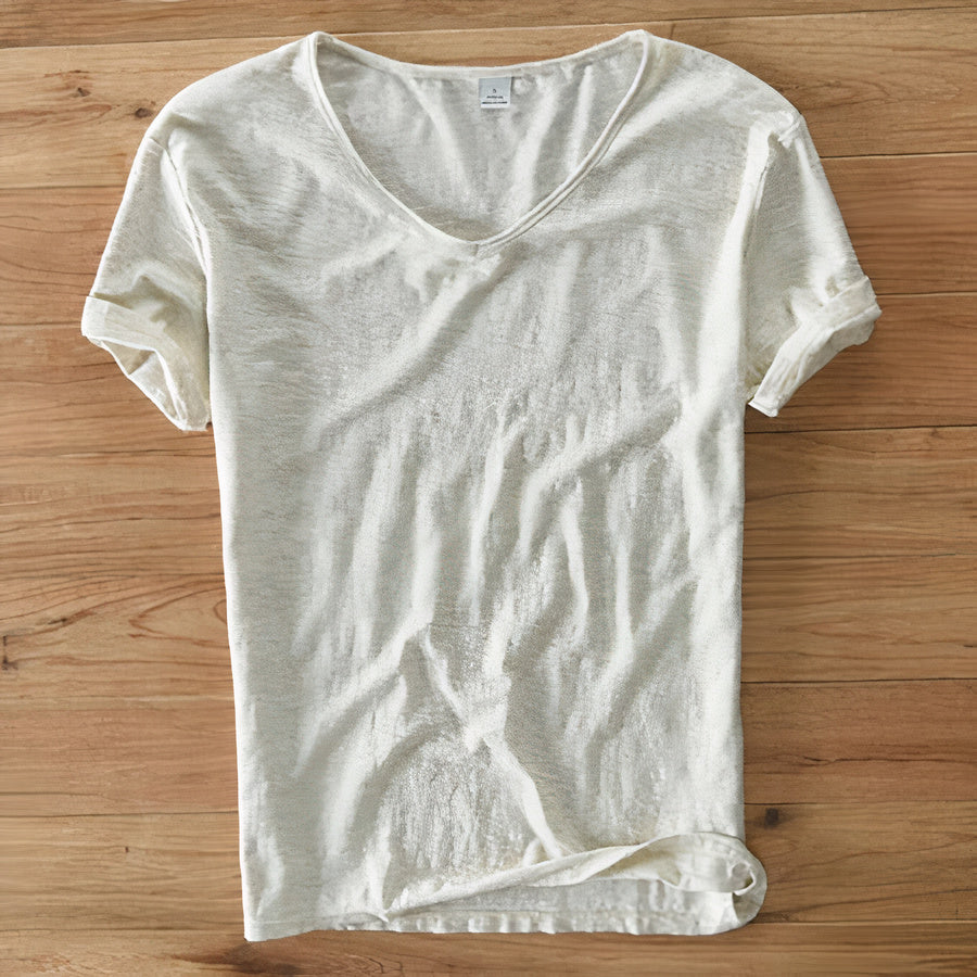 Baumwoll-Leinen T-Shirt für den Sommer - Geno