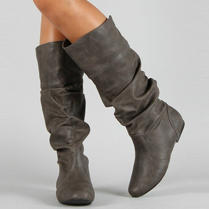 Hildegard® | Damen-Plisseestiefel in Übergrößen, mittelhoch