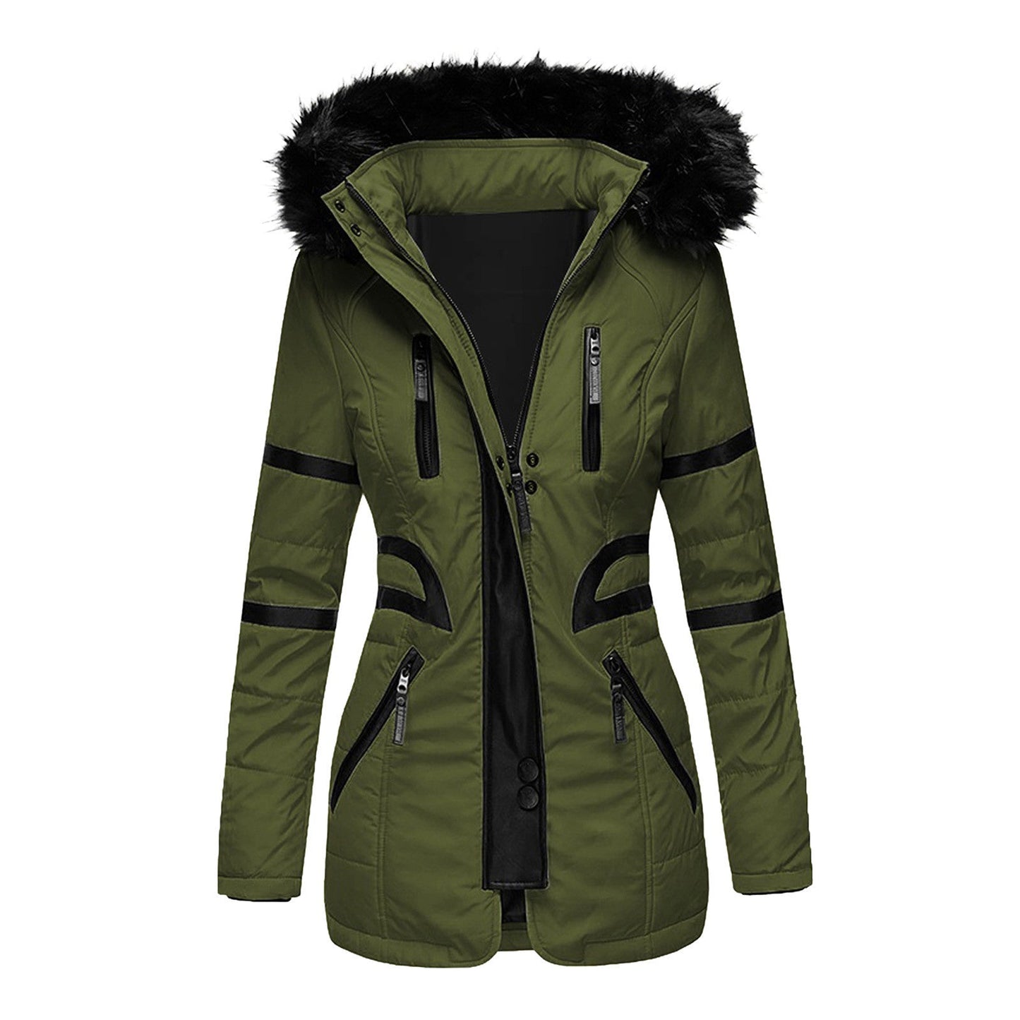ModeGeist | Damen-Wintermantel mit Kapuze und Wolle