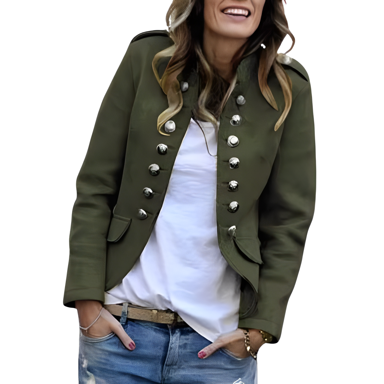Martha Blazer mit Stehkragen und Knopfverschluss