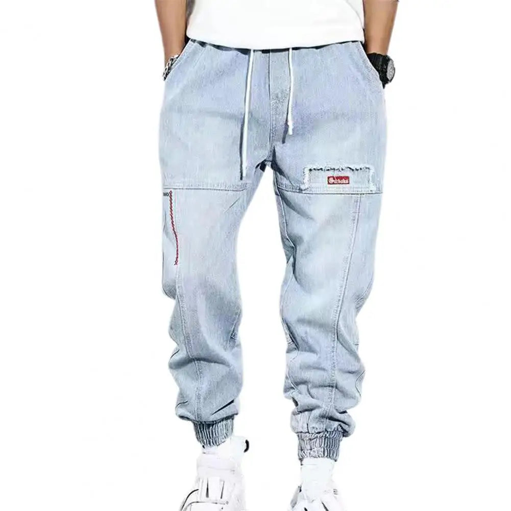 Herren Jogginghose aus Denim mit Kordelzug