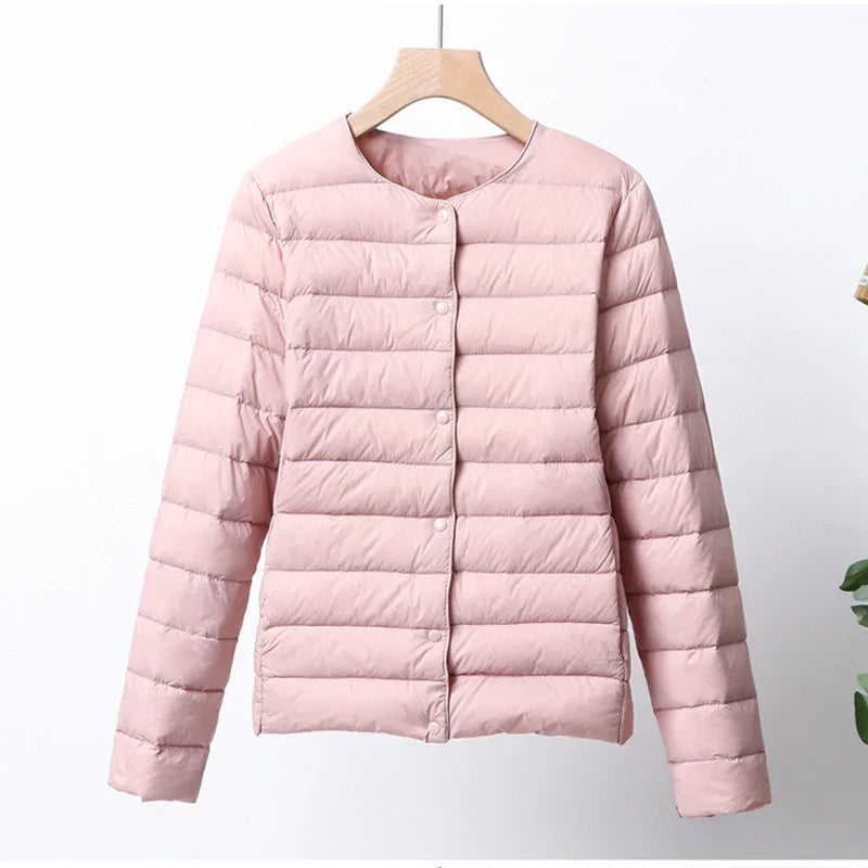 ModeGeist | Faltbare Pufferjacke mit Druckknopfverschluss