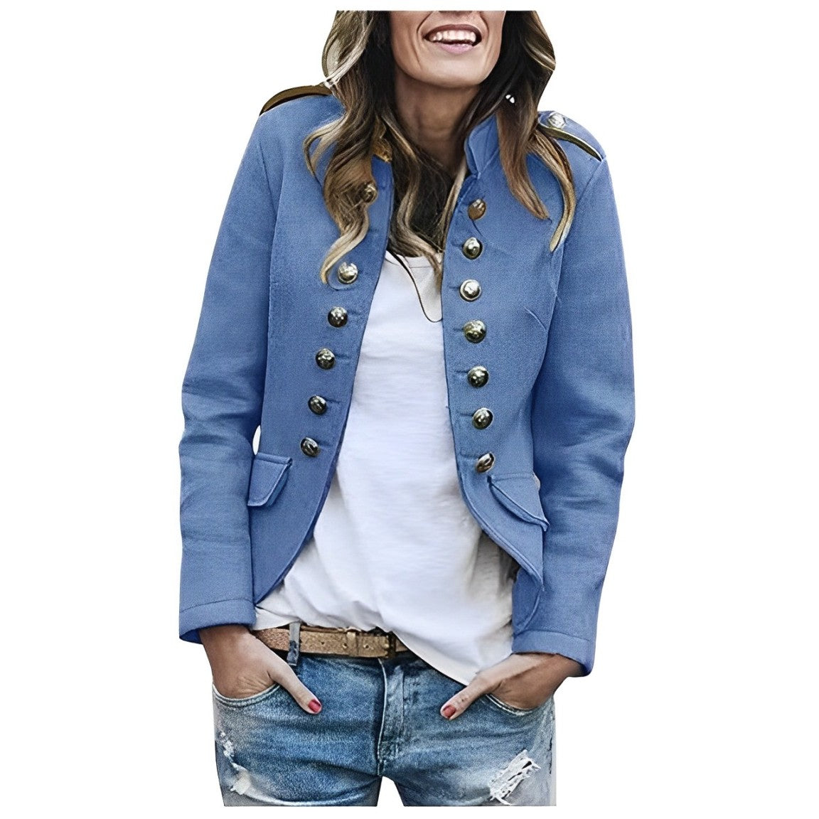 Martha Blazer mit Stehkragen und Knopfverschluss