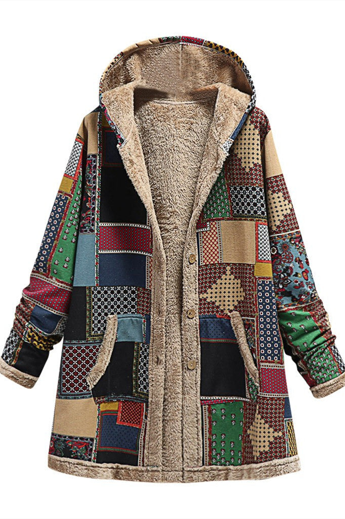 ModeGeist | Dicker Fleece Kapuzenlongcoat
