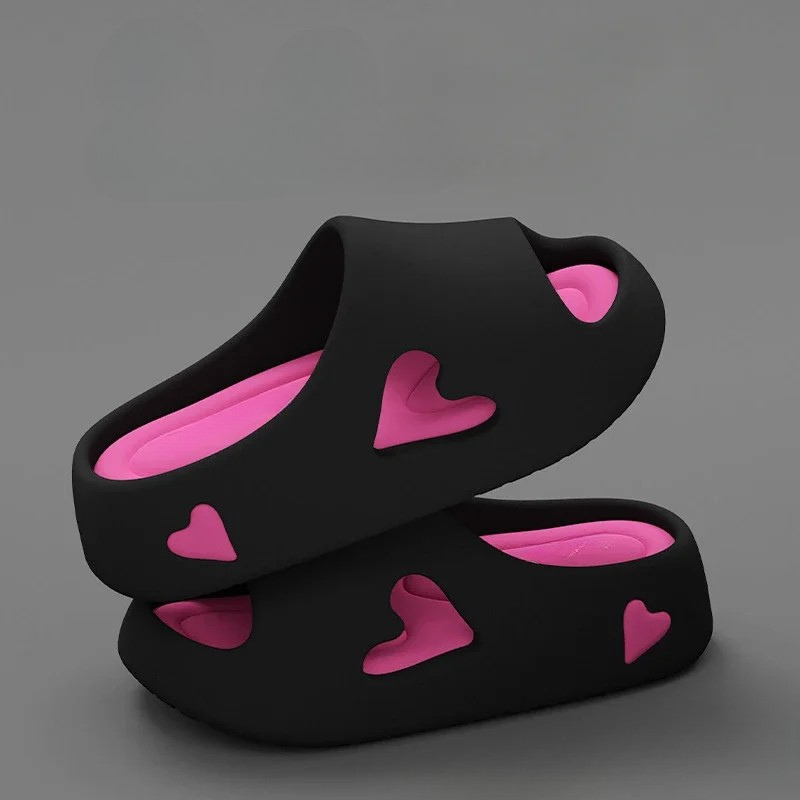 MODEGEIST Damen Flip-Flops Herz-Design EVA-Sohle