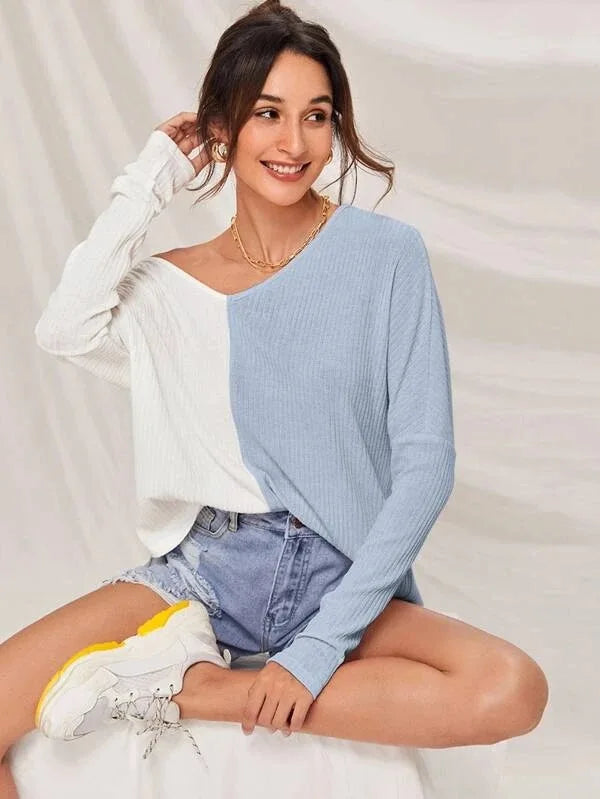 ModeGeist | Kontrastfarbiger Pullover