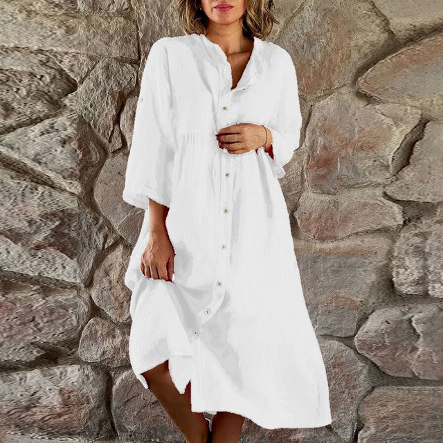 MODEGEIST Damen Midi-Kleid Abendkleid fließend klassisch elegant