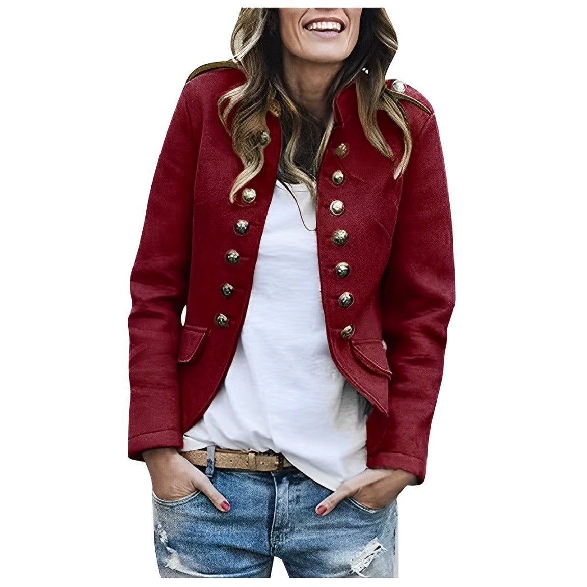 Martha Blazer mit Stehkragen und Knopfverschluss