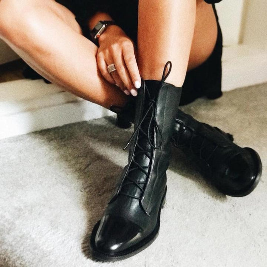 MODEGEIST Damen Leder-Stiefeletten Premium-Leder Braun Komfort
