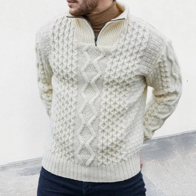 Hochwertiger Herrenpullover mit Halbreißverschluss